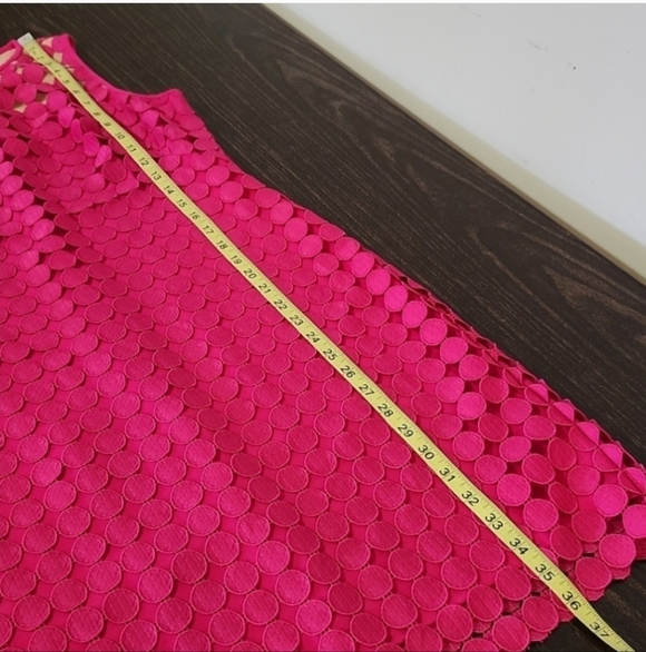 RALPH LAUREN LACE Sheath Mini DRESS Dots Pink Size 12 Mature - Picture 6 of 7